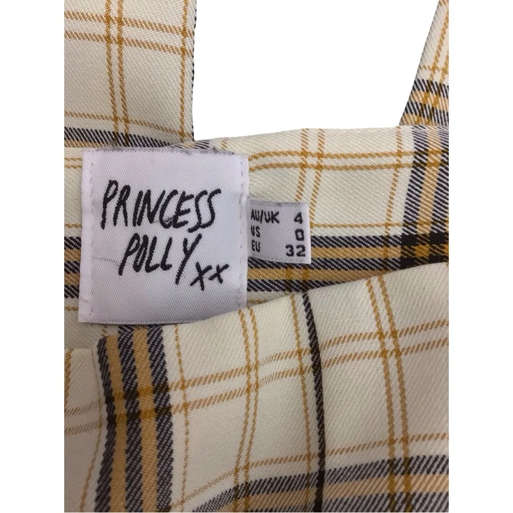 Princess Polly Plaid Flare Pants in Brown and Cream - Picture 3 of 3